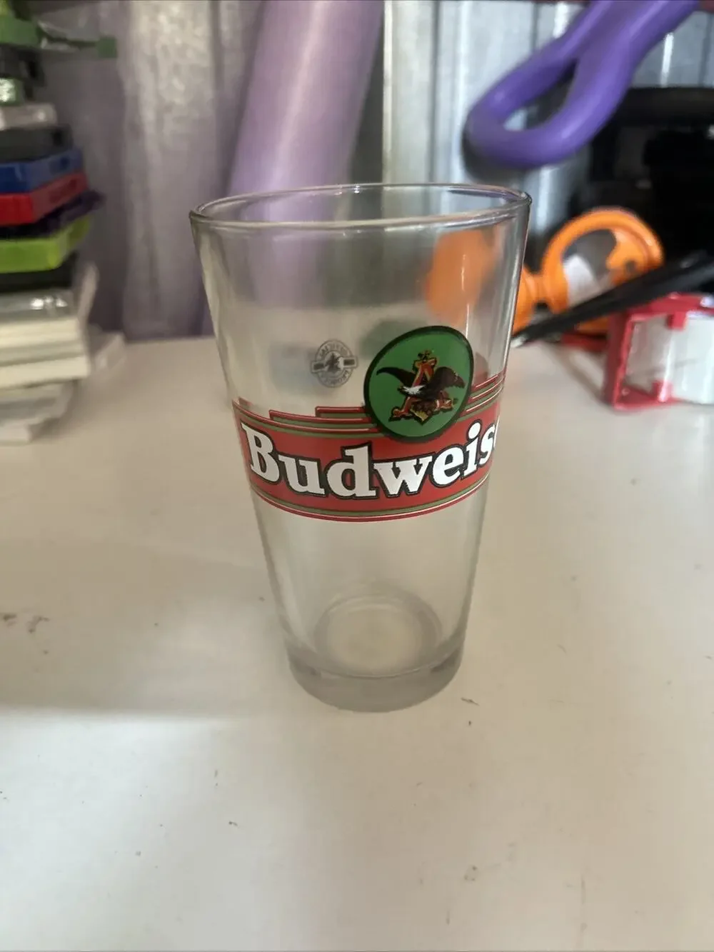 Vintage Budweiser Beer Bar Pint Glasses With Anheuser Busch Eagle Logo